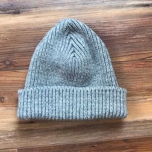 Peregrine Gray Knitted Merino Wool Beanie